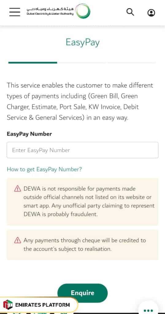 DEWA Bill Payment